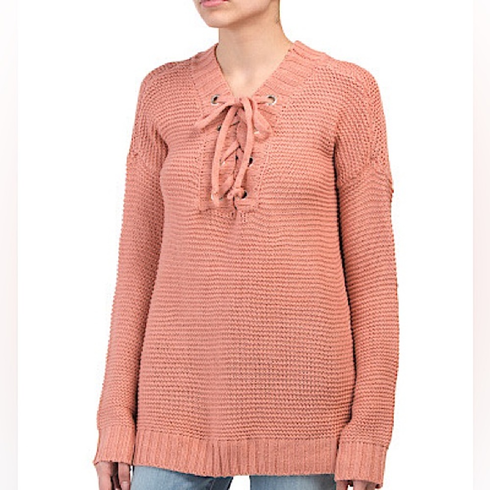 Jack by BB Dakota Lace Up Sweater